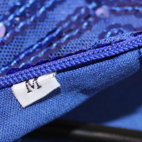 Coloiura Elegant Sequin Tassel Bodycon Midi Dress Blue Size Med - Picture 12 of 15